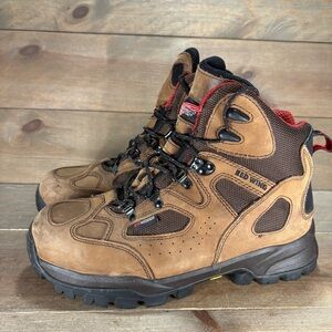 red wing truhiker mens size 9.5 shoes brown leather steel toe work boots